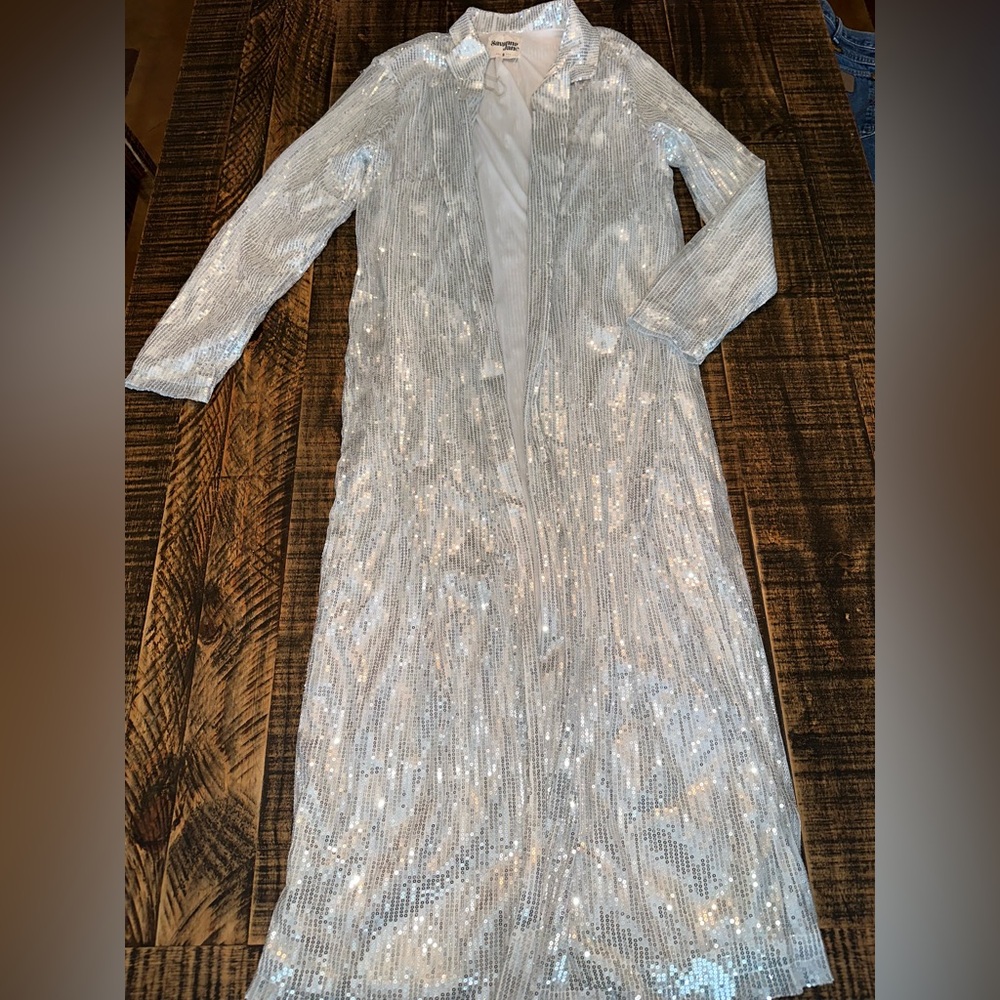 Savanna Jane size Small Long Sequin Duster
